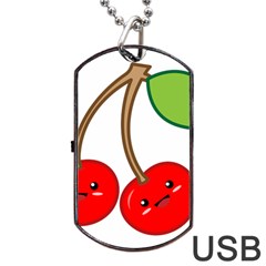 Kawaii Cherry Dog Tag Usb Flash (two Sides) 