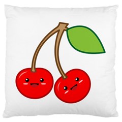 Kawaii Cherry Large Flano Cushion Cases (two Sides) 