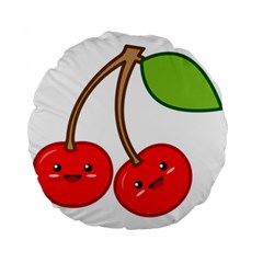 Kawaii Cherry Standard 15  Premium Flano Round Cushions