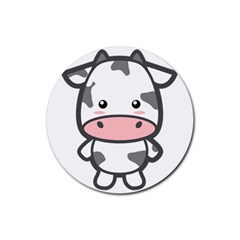 Kawaii Cow Rubber Round Coaster (4 Pack) 