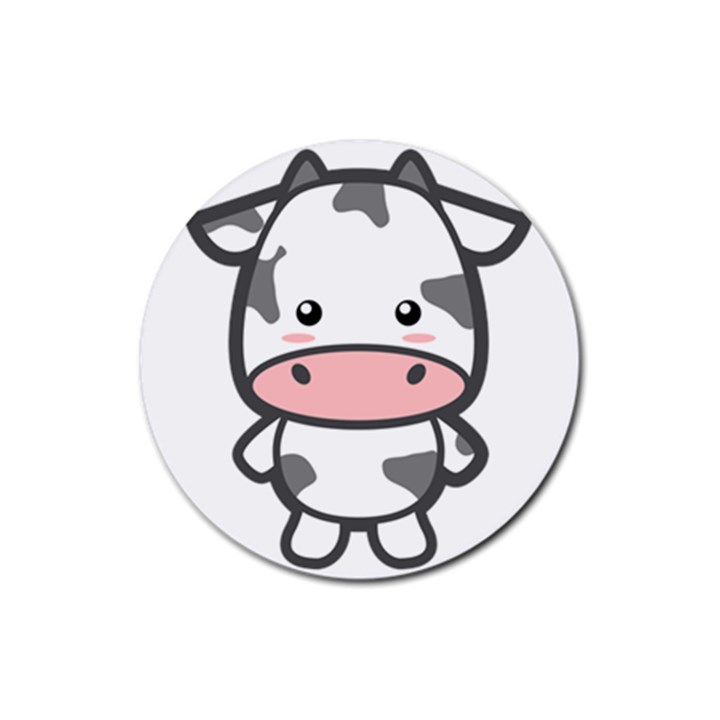 Kawaii Cow Rubber Round Coaster (4 pack) 