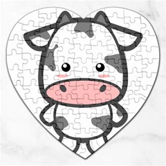 Kawaii Cow Jigsaw Puzzle (heart)