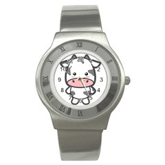 Kawaii Cow Stainless Steel Watches