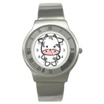 Kawaii Cow Stainless Steel Watches Front