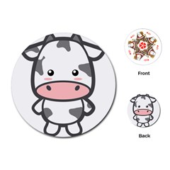 Kawaii Cow Playing Cards (round) 