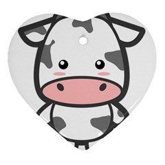 Kawaii Cow Heart Ornament (2 Sides)