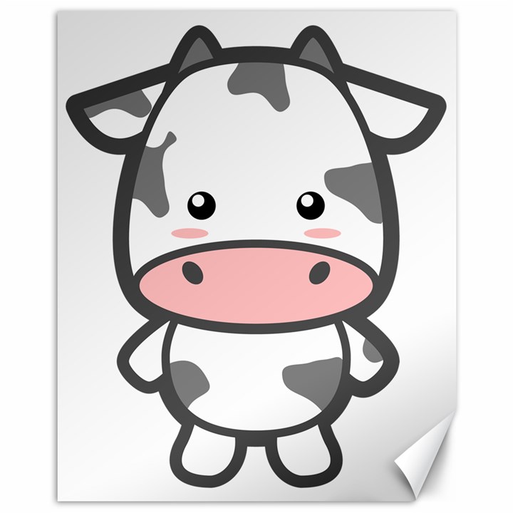 Kawaii Cow Canvas 11  x 14  