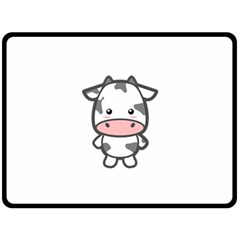 Kawaii Cow Fleece Blanket (large) 