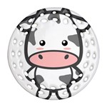 Kawaii Cow Ornament (Round Filigree)  Front