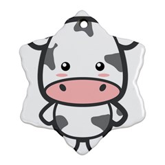 Kawaii Cow Snowflake Ornament (2-side)