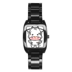 Kawaii Cow Stainless Steel Barrel Watch