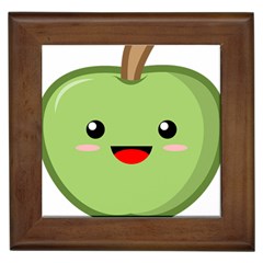 Kawaii Green Apple Framed Tiles