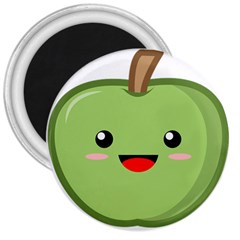 Kawaii Green Apple 3  Magnets