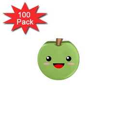 Kawaii Green Apple 1  Mini Magnets (100 Pack) 