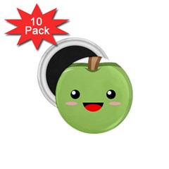 Kawaii Green Apple 1 75  Magnets (10 Pack) 