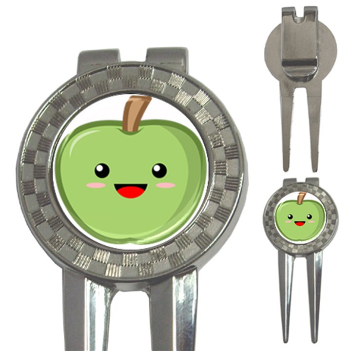 Kawaii Green Apple 3-in-1 Golf Divots