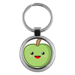 Kawaii Green Apple Key Chains (round)  by KawaiiKawaii