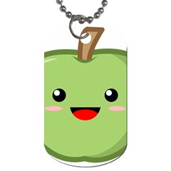 Kawaii Green Apple Dog Tag (two Sides)