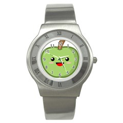 Kawaii Green Apple Stainless Steel Watches