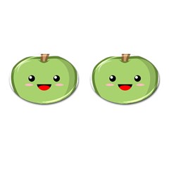 Kawaii Green Apple Cufflinks (oval)