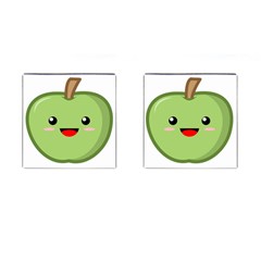 Kawaii Green Apple Cufflinks (square)