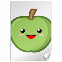 Kawaii Green Apple Canvas 12  X 18  