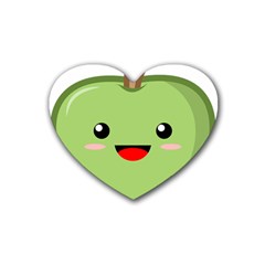 Kawaii Green Apple Heart Coaster (4 Pack)  by KawaiiKawaii