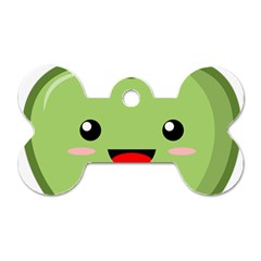 Kawaii Green Apple Dog Tag Bone (two Sides)