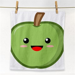 Kawaii Green Apple Face Towel