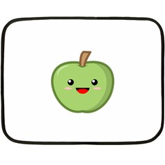 Kawaii Green Apple Double Sided Fleece Blanket (mini) 