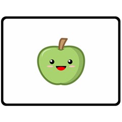 Kawaii Green Apple Fleece Blanket (large) 