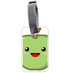 Kawaii Green Apple Luggage Tags (Two Sides) Front