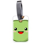 Kawaii Green Apple Luggage Tags (Two Sides) Back