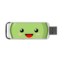 Kawaii Green Apple Portable Usb Flash (one Side)