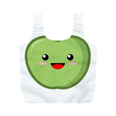 Kawaii Green Apple Full Print Recycle Bags (m) 