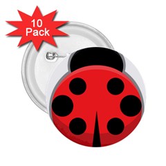 Kawaii Ladybug 2 25  Buttons (10 Pack) 