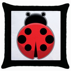 Kawaii Ladybug Throw Pillow Cases (black)