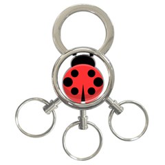 Kawaii Ladybug 3-ring Key Chains