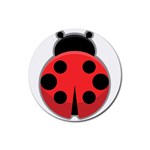 Kawaii Ladybug Rubber Coaster (Round)  Front