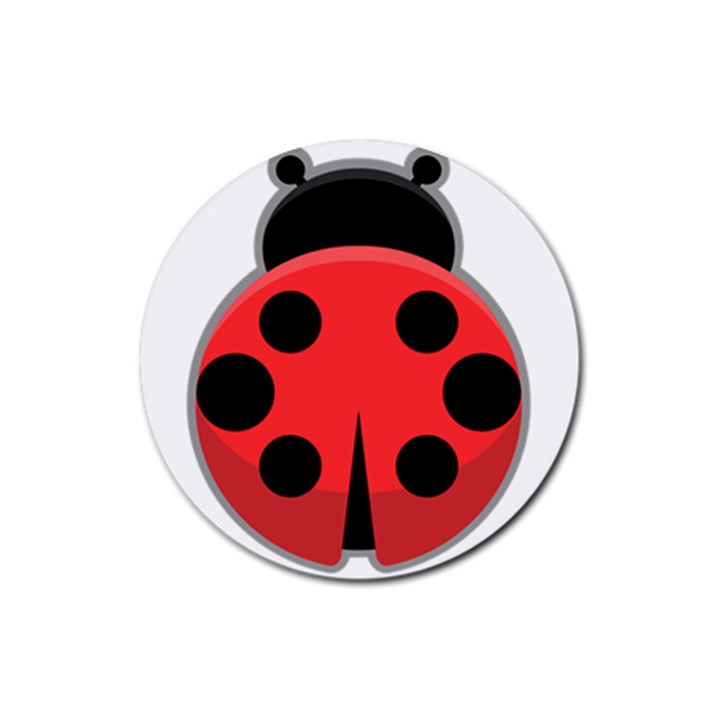 Kawaii Ladybug Rubber Coaster (Round) 