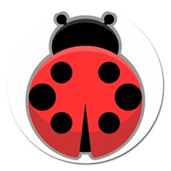 Kawaii Ladybug Magnet 5  (round)