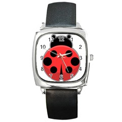 Kawaii Ladybug Square Metal Watches