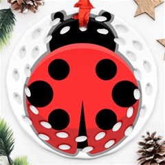 Kawaii Ladybug Ornament (round Filigree) 