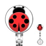 Kawaii Ladybug Stainless Steel Nurses Watches Front