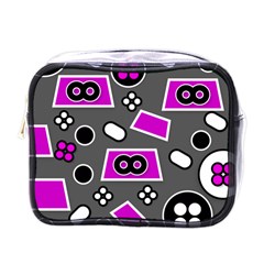 Grey Pink Abstract  Mini Toiletries Bags