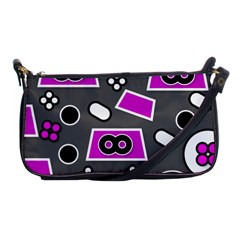 Grey Pink Abstract  Shoulder Clutch Bags by OCDesignss