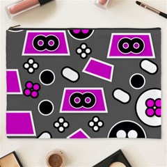 Grey Pink Abstract  Cosmetic Bag (xxxl) 