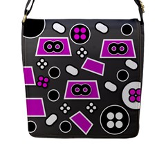 Grey Pink Abstract  Flap Messenger Bag (l) 