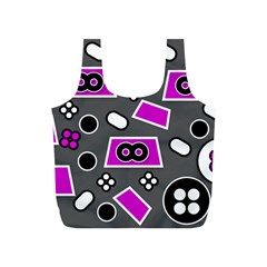 Grey Pink Abstract  Full Print Recycle Bags (s) 