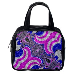 Beautiful Blue Black Abstract  Classic Handbags (one Side)